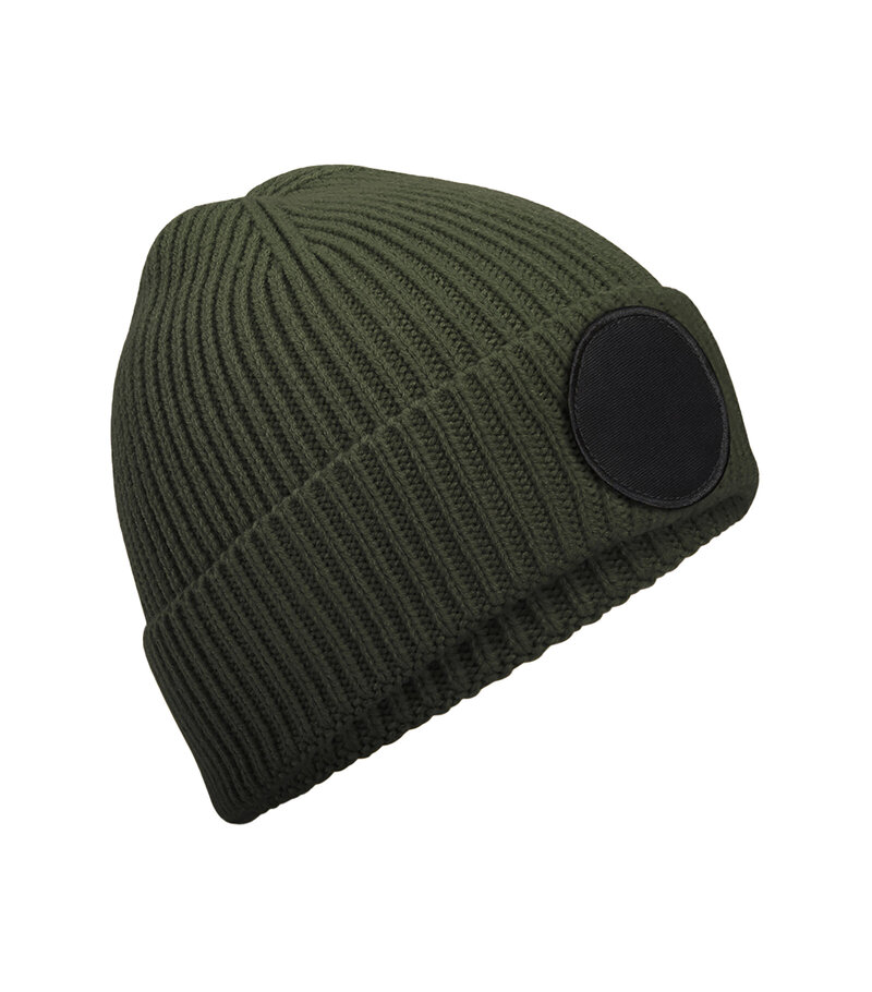 Beechfield_Circular-Fashion-Patch-Beanie_B332R_olive-green_black