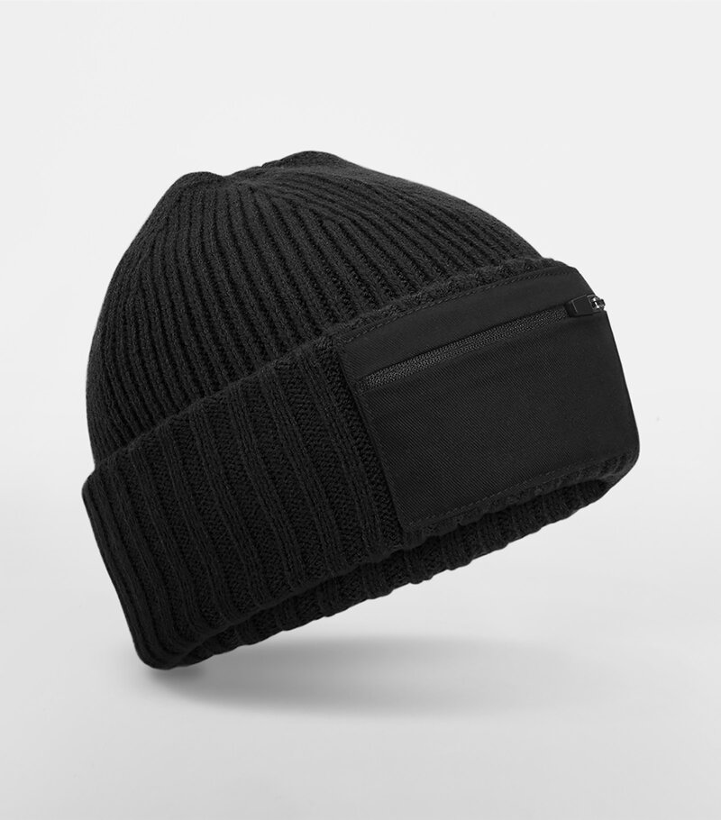 Beechfield_Zip-Patch-Beanie_B334R_black