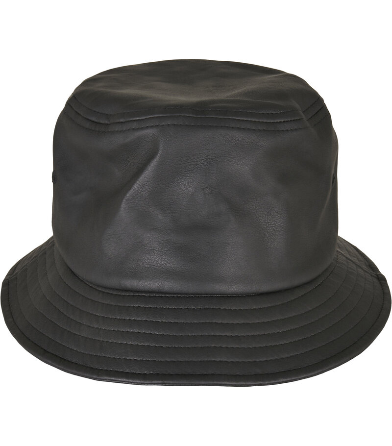 Flexfit-Yupoong_Imitation-Leather-Bucket-Hat_FF5003IL_5003IL_black_front