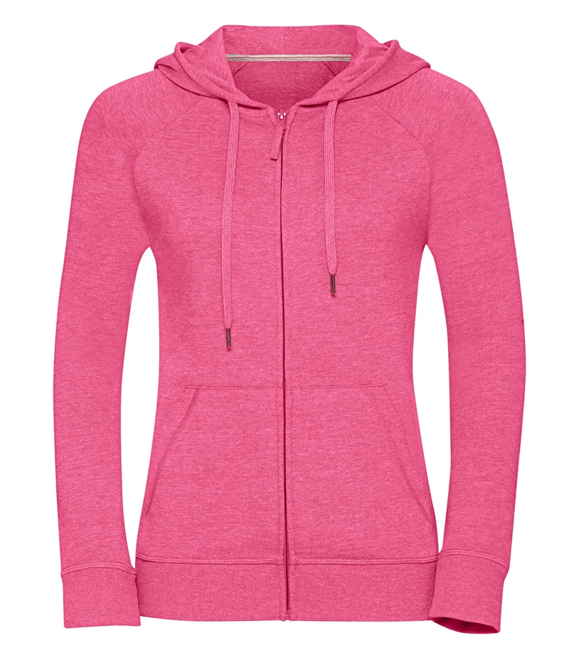 Russell-Ladies-HD-Zipped-Hood-284F-Pink-Marl-front