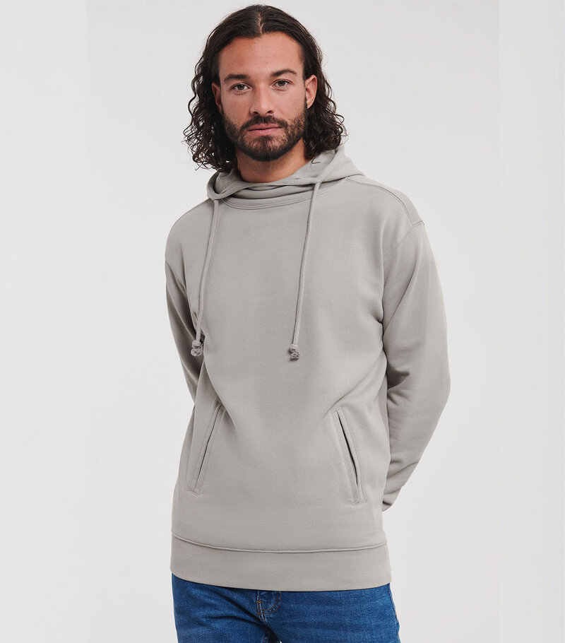 Russell_Pure-Organic-High-Collar-Hooded-Sweat_209M_0R209M0BK_Model_front