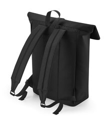 Bagbase_Matte-PU-Roll-Top-Backpack_BG335_black_rear
