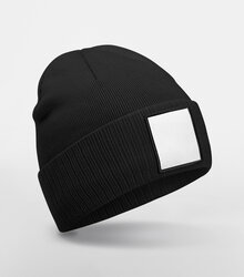 Beechfield_Applique-Patch-Beanie_B337R_black_white