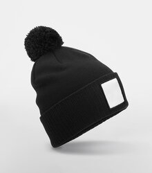 Beechfield_Applique-Patch-Pom-Beanie_B338R_black_white