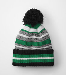 Beechfield_Multi-Sport-Fan-Beanie_B474R_black_kelly-green_white_flat-shot