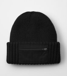 Beechfield_Zip-Patch-Beanie_B334R_black_flat-shot