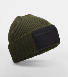 Beechfield_Zip-Patch-Beanie_B334R_military-green_black