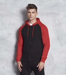 Just-Hoods_AWD_Baseball-Zoodie_JH063_Jet_Black_Fire_Red_(1)