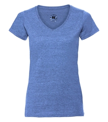 Russell-Childrens-v-neck-HD-T-166F-blue-marl-front