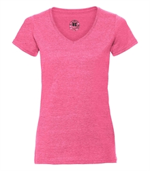 Russell-Childrens-v-neck-HD-T-166F-pink-marl-front