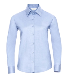 Russell-Ladies-Long-Sleeve-Classic-Oxford-Shirt-932F-Oxford-blue-front