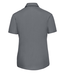 Russell-Ladies-Short-Sleeve-Fitted-Polycotton-Poplin-Shirt-935F-Convoy-grey-back