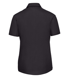 Russell-Ladies-Short-Sleeve-Fitted-Polycotton-Poplin-Shirt-935F-black-back