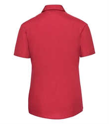 Russell-Ladies-Short-Sleeve-Fitted-Polycotton-Poplin-Shirt-935F-classic-red-back