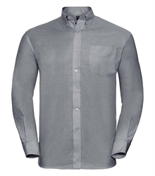 Russell-Mens-Long-Sleeve-Classic-Oxford-Shirt-932M-silver-front