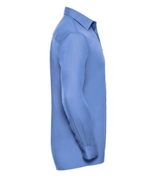 Russell-Mens-Long-Sleeve-Classic-Polycotton-Poplin-Shirt-934M-Corporate-blue-side