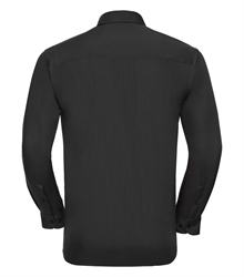 Russell-Mens-Long-Sleeve-Classic-Polycotton-Poplin-Shirt-934M-black-back