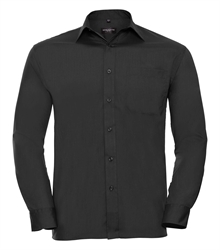 Russell-Mens-Long-Sleeve-Classic-Polycotton-Poplin-Shirt-934M-black-front