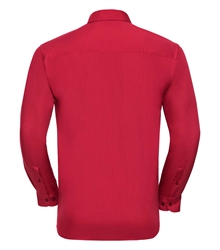 Russell-Mens-Long-Sleeve-Classic-Polycotton-Poplin-Shirt-934M-classic-red-back