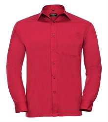 Russell-Mens-Long-Sleeve-Classic-Polycotton-Poplin-Shirt-934M-classic-red-front