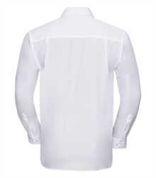 Russell-Mens-Long-Sleeve-Classic-Polycotton-Poplin-Shirt-934M-white-back