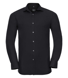Russell-Mens-Long-Sleeve-Fitted-Ultimate-Stretch-Shirt-960M-black-front