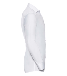 Russell-Mens-Long-Sleeve-Fitted-Ultimate-Stretch-Shirt-960M-white-side