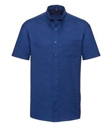 Russell-Mens-Oxford-Short-Sleeve-Classic-Oxford-Shirt-933M-bright-royal-front