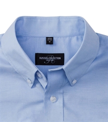 Russell-Mens-Oxford-Short-Sleeve-Classic-Oxford-Shirt-933M-oxford-blue-detail