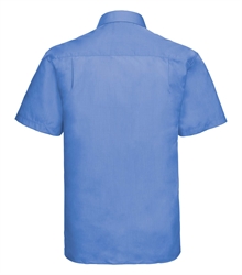 Russell-Mens-Short-Sleeve-Classic-Polycotton-Poplin-Shirt-935M-Corporate-blue-back