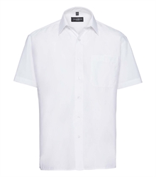 Russell-Mens-Short-Sleeve-Classic-Polycotton-Poplin-Shirt-935M-white-front