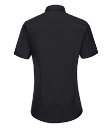 Russell-Mens-Short-Sleeve-Fitted-Ultimate-Stretch-Shirt-961M-black-back
