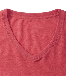 Russell-Mens-v-neck-HD-T-166M-red-marl-detail