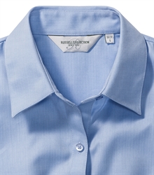 Russell-ladies-short-sleeve-tailored-herringbone-shirt-963F-light-blue-detail