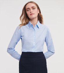 Russell_Ladies-Long-Sleeve-Easy-Care-Oxford-Shirt_932F_0R932F0OD_Model_front