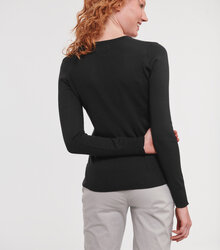 Russell_Ladies-Vneck-Pullover_710F_0R710F036_Model_back