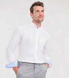 Russell_Mens-LS-Tailored-Washed-Oxford-Shirt_920M_0R920M0W7_Model_front