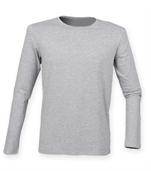 Skinni-Fit-mens-feel-good-stretch-long-sleeve-t-shirt-SF124-HEATHERGREY-TORSO-FRONT