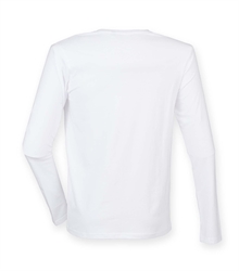 Skinni-Fit-mens-feel-good-stretch-long-sleeve-t-shirt-SF124-WHITE-TORSO-BACK